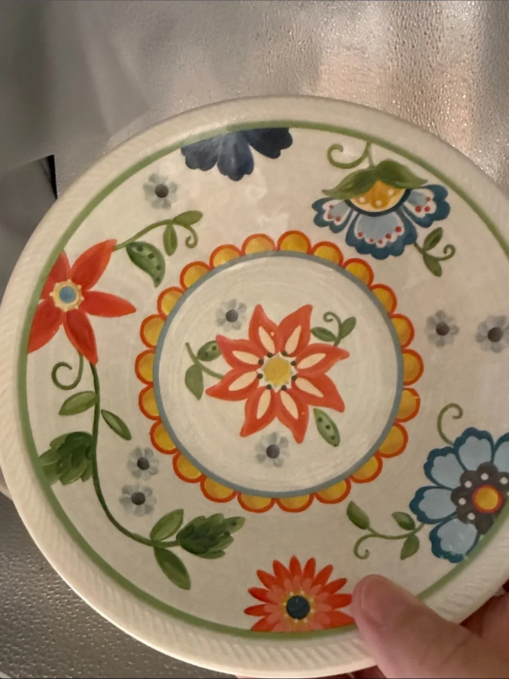 Threshold Melamine Set of 4 Beautiful Folk  Art looking Cereal Bowls